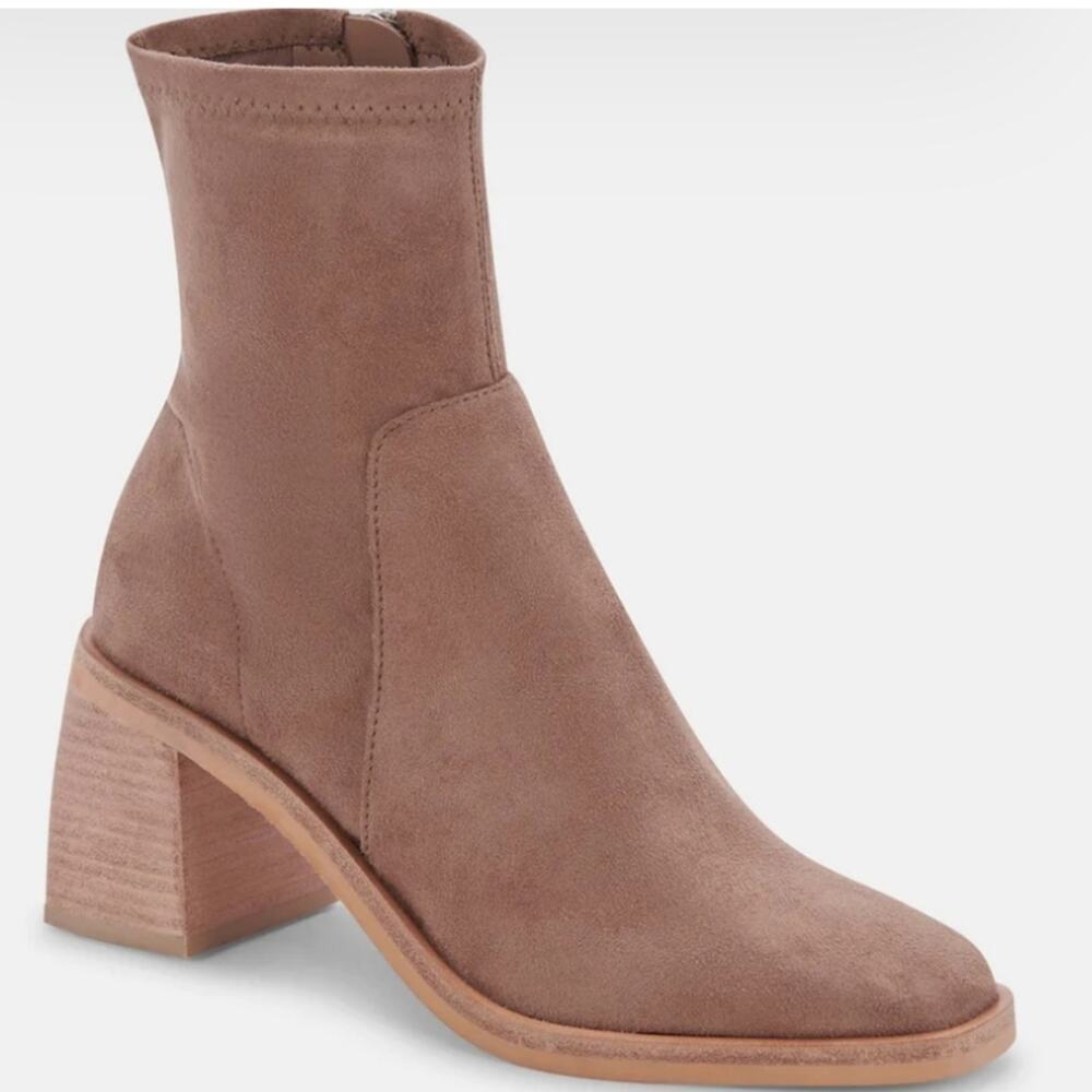 Dolce Vita Indiga Pointed-toe Booties Truffle Stella Suede 8.5